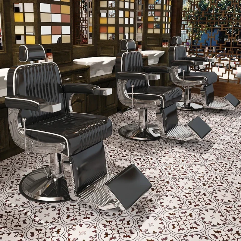 Swivel Professional Barber Chair Luxury Lift Barber Chair Shave Perm Cadeira De Barbeiro Beauty Furniture GM212 Barbershop