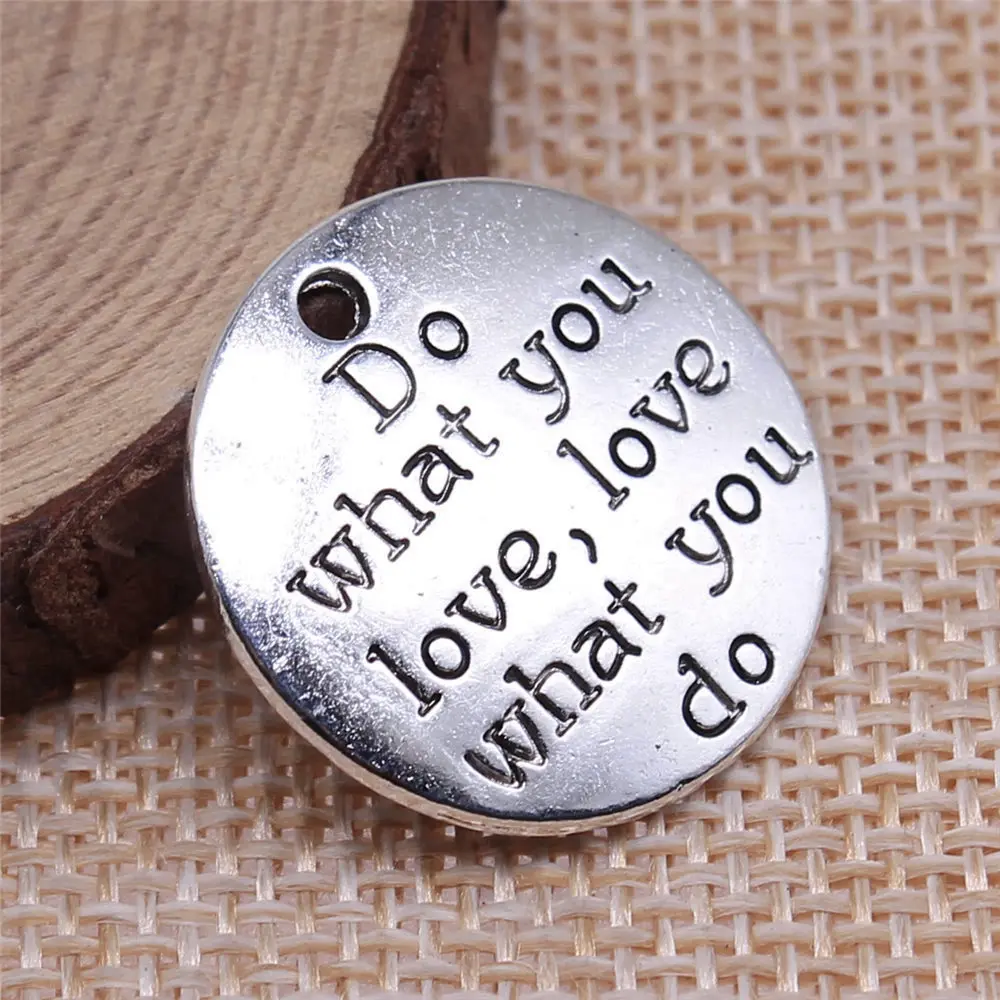 Accessories For Women Do What You Love Love What You Do Charms Jewellery Making Supplies 24x24mm 5pcs