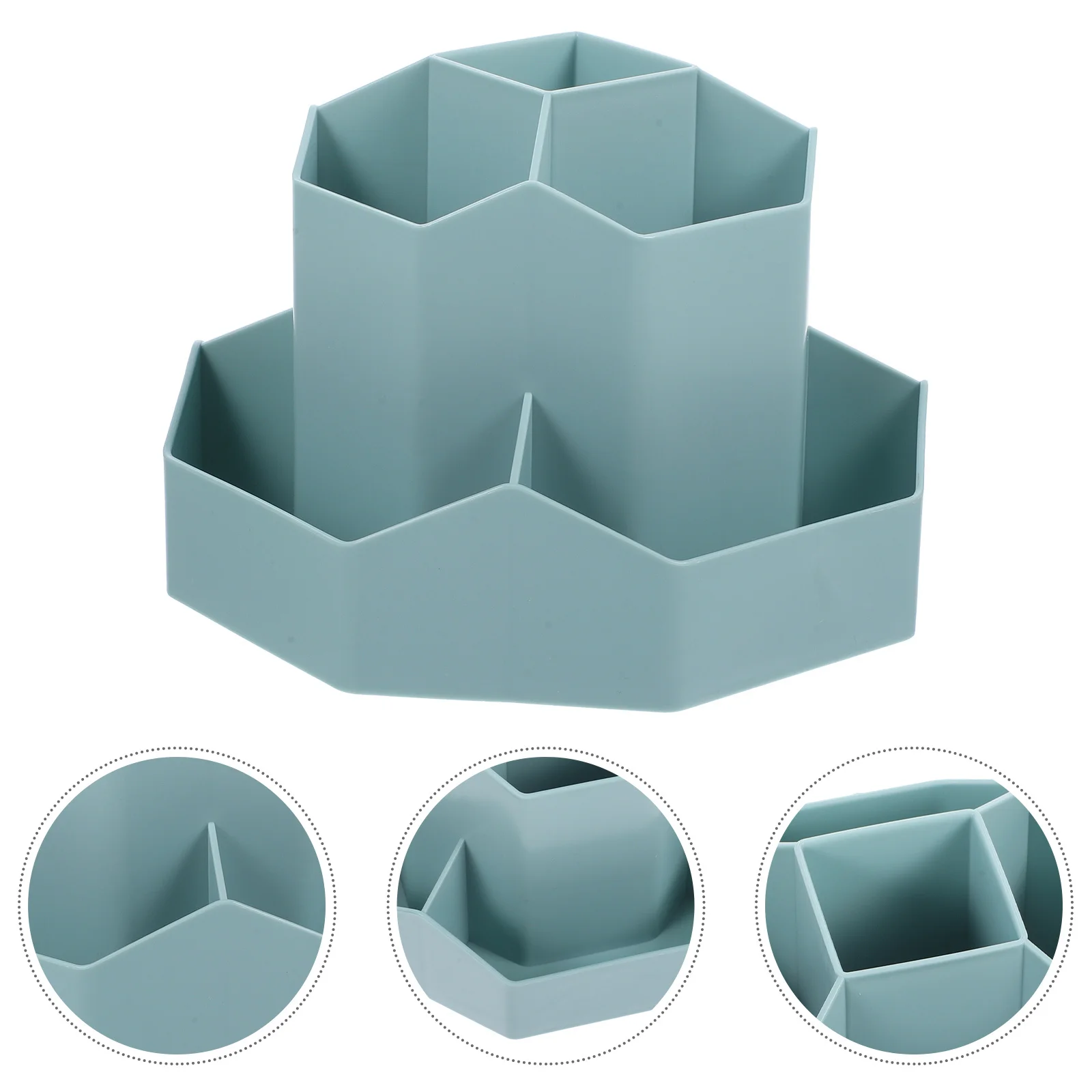 

Desktop Rotating Brush Holder with Compartments Makeup Brush Organizer Pen Holder Multi Functional Stationery Storage