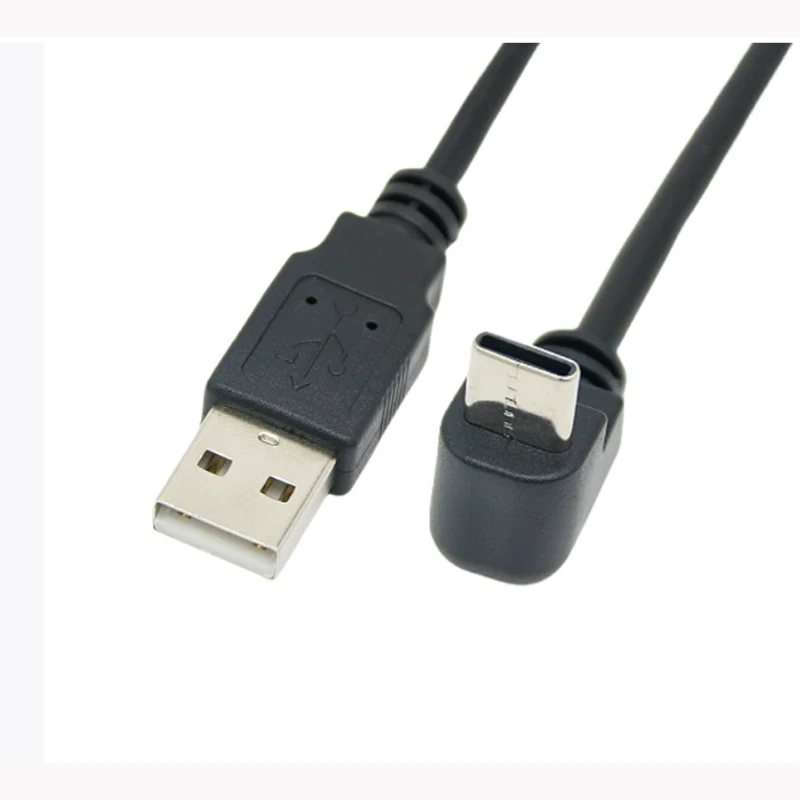 Double elbow USB2.0 turn Type-C data cable up and down left and right side bend 90 degree Angle car phone charging cable