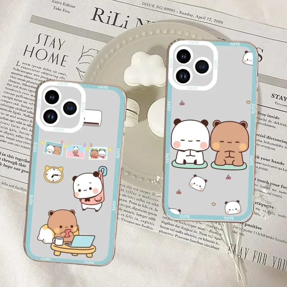 Cute BuBu DuDu Panda Phone Case For iPhone 11 12 Mini 13 14 Pro Max Transparent Shell