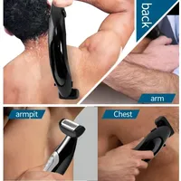 New Electric Back Shaver Back Hair Removal Device with Handle All Machine Body Waterproof Back Hair Trimmer Men USB Charging