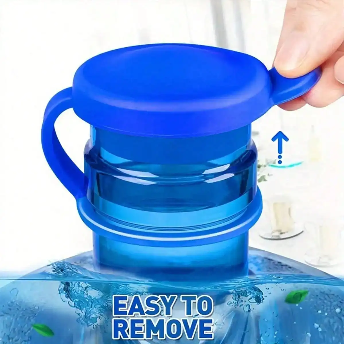 2pcs Water Jug Cap, Reusable Replacement Silicone No Spill Top Lid Cover,Random Pattern On The Lid Camping