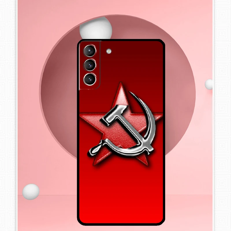 USSR Flag Soviet Union Case For Samsung Galaxy S22 S23 S24 Ultra Note 20 10 S8 S9 S10 Plus S21 S20 FE Soft Cover image 3