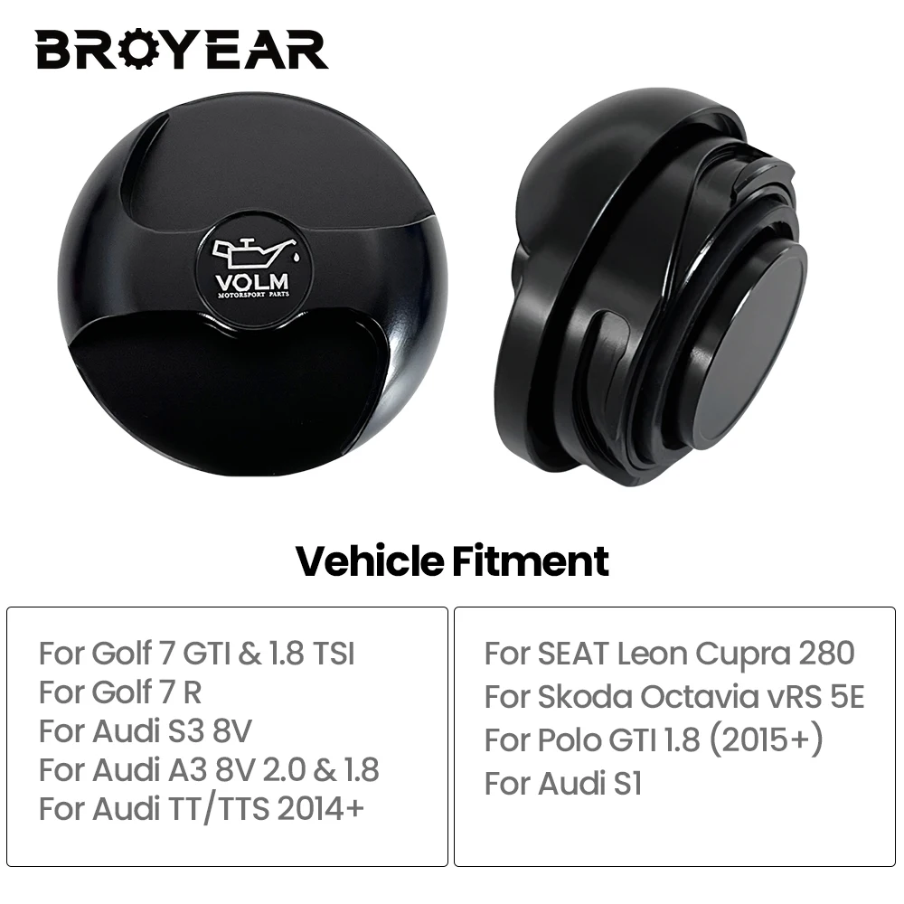 Broyear High Quality For VW Golf MK7 GTI/R Audi S3/S1 MQB 06G103486Billet Oil Filler Cap