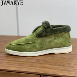 JAWAKYE Winter Classical Hot Sale Multicolour Snow Boots Women Plus Size Open Wool Collar Suede Short Boots Famous Brand Shoes