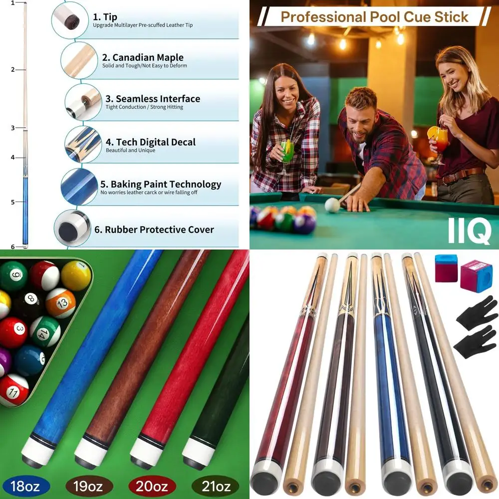 

Набор бильярдных киев 4/3/1 - 58 дюймов, из кленового дерева, для взрослых