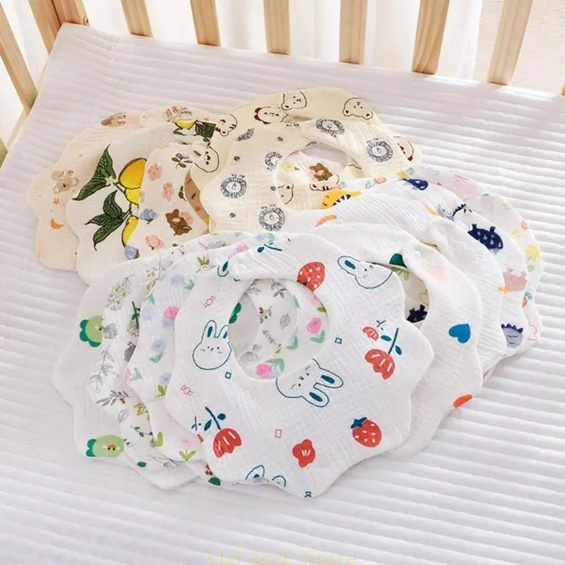 

16FE Soft Nursing Towel for Newborn Toddler Boy Girl Strong Absorbent Cotton Wiping Saliva Towel Cartoon Pattern Wiping Towel