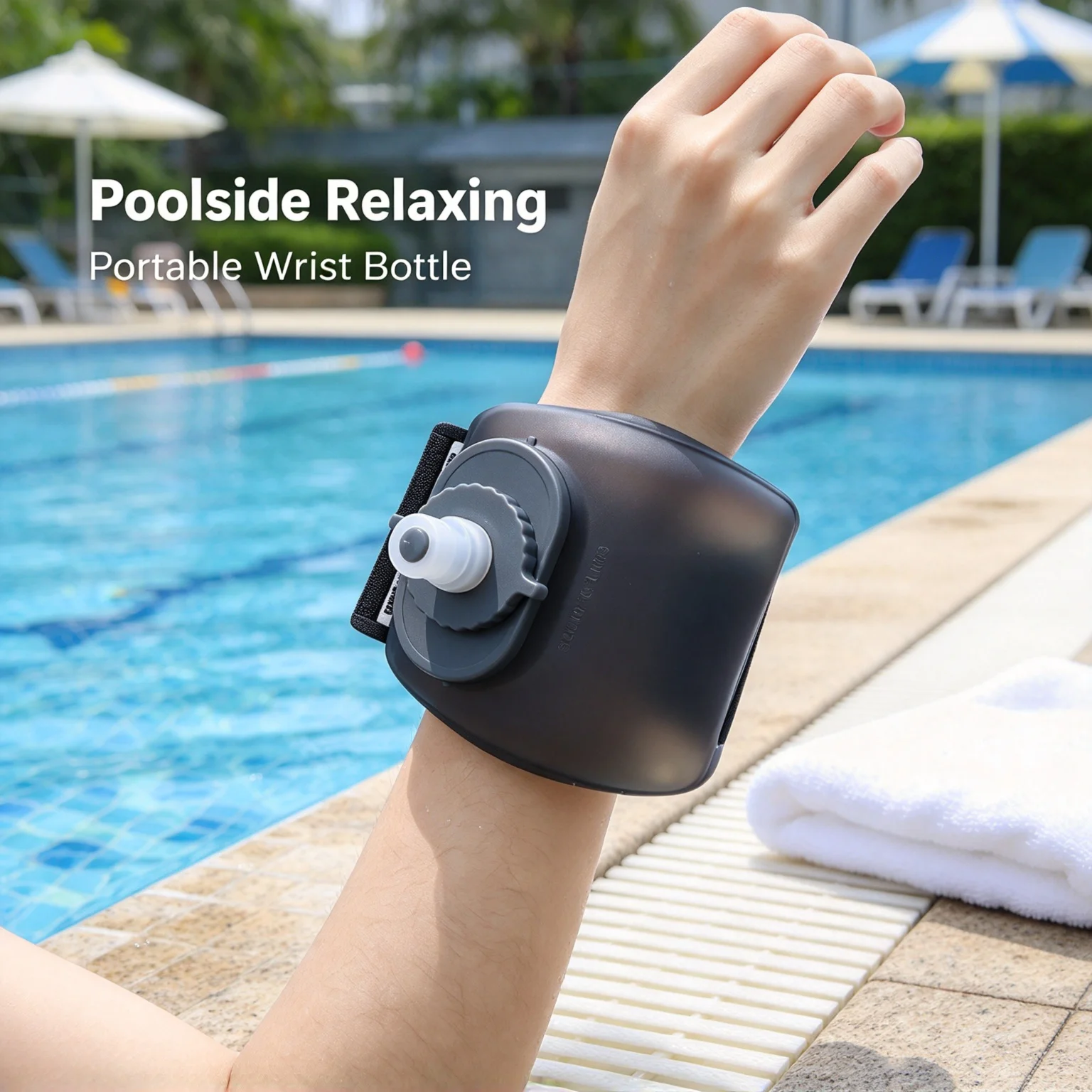 Handheld Soft Water Bottle, Wearable Wrist Hydration Flask, Portable Direct Drink Cup for Running Cycling Gym Outdoor Sports
