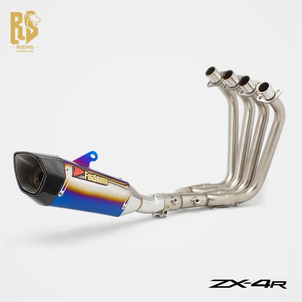 For Kawasaki ZX-4R/RR exhaust pipe modification, full section TSS, baked blue tail section, race track, street power improvement