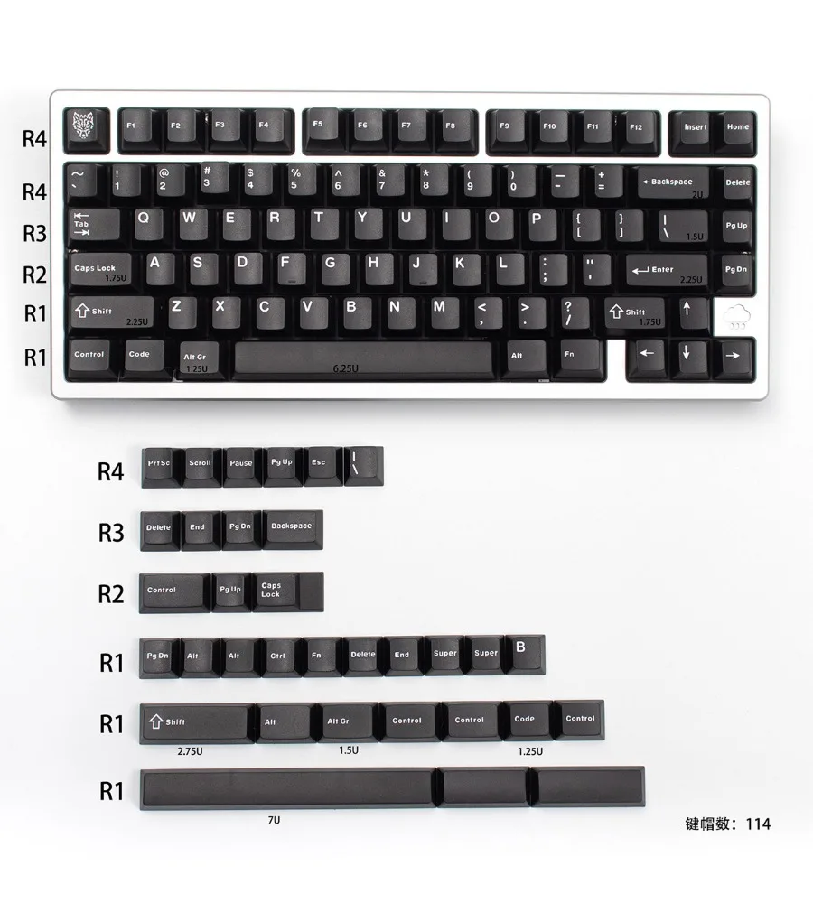 Wooting black semi-transparent R2 keycap ABS two-color molding original factory highly adaptable magnetic axis wireless