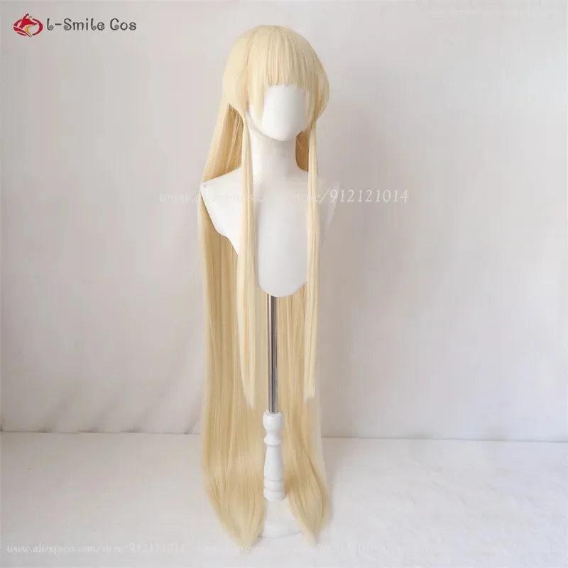 Peluca de Cosplay Chi de 130cm de alta calidad, pelucas largas doradas claras, peluca de Cosplay de Anime Chii para mujeres, pelo sintético resistente al calor