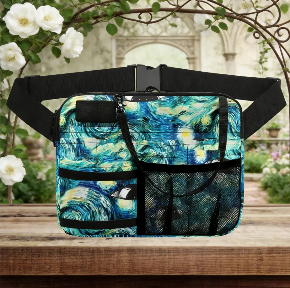 

Blue Medical Print Nurse Fanny Pack Cute Cartoon Waist Bag for Travel