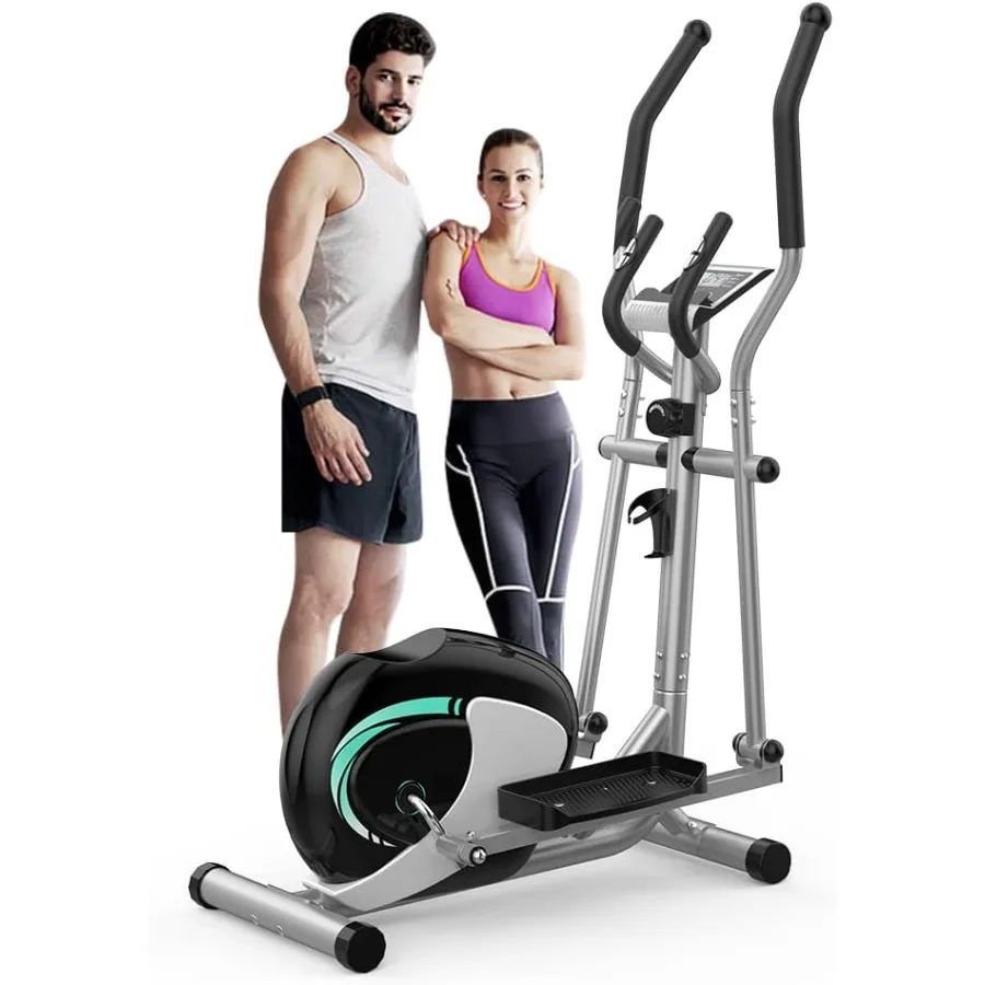 

Эллиптический тренажер Hyperquiet, предназначенный для домашнего использования с магнитным сопротивлением и 8-уровневой регулировкой маховика 6 кг.