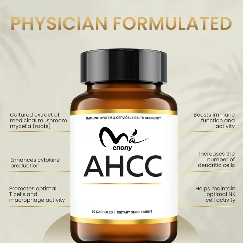 AHCC active compound, 1100mg shiitake mushroom supplement, natural immune support for men and women, 60 vegetarian capsules