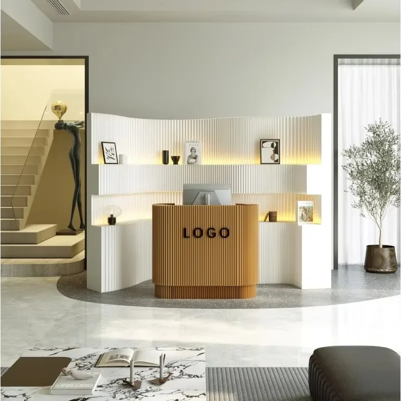Screen partition wall luminous with light strip storage decorative background wall exhibition hall layout office folding