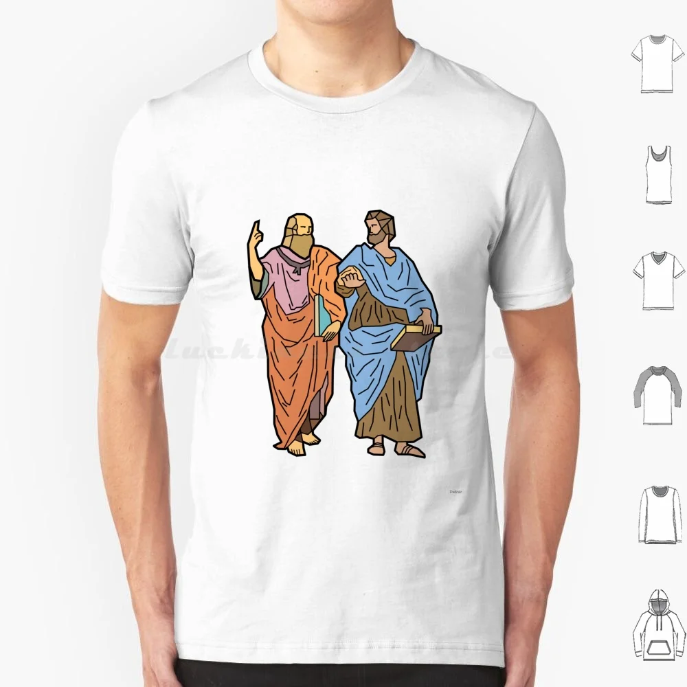 École d'athènes t-shirt 6xl coton Cool t-shirt Platon aristote philosophie philosophe athènes grèce classique classique Renaissance
