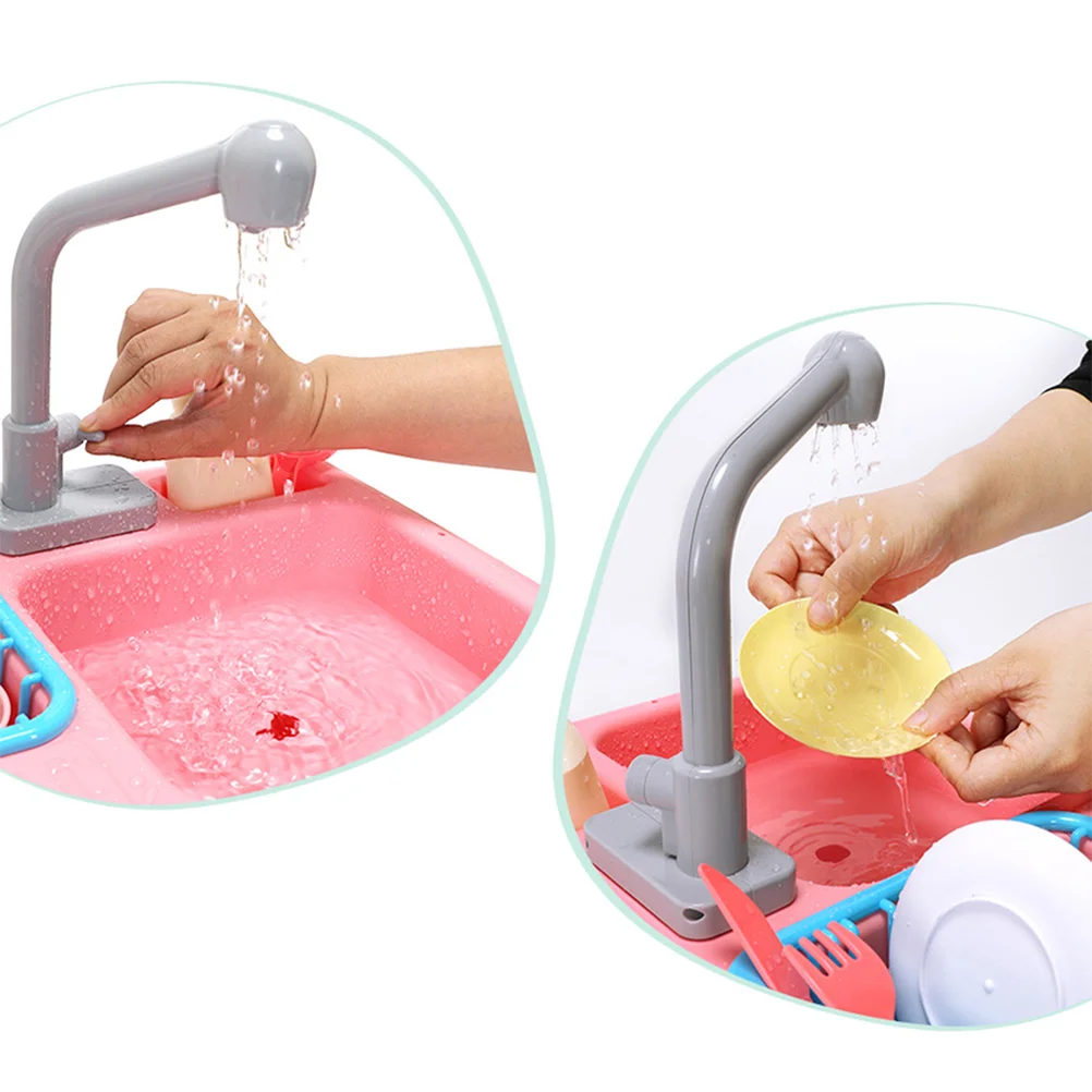 

Kids' Dishwashing Machine Toy Pretend Dishwasher Girl Electric Tableware Learning Creative Thinking