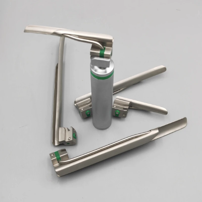 Animal anesthesia laryngoscope stainless steel pet anesthesia LED optical fiber light source veterinary detection battery