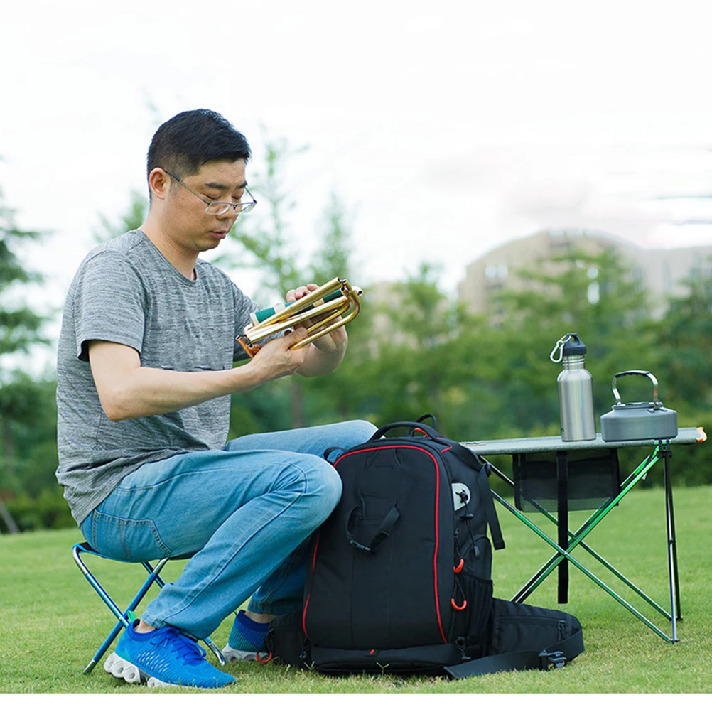 مقعد قابل للطي مدمج وخفيف الوزن من قماش أكسفورد وإطار من الألومنيوم كرسي محمول للتخييم وصيد الأسماك والحديقة باللون الأخضر #3