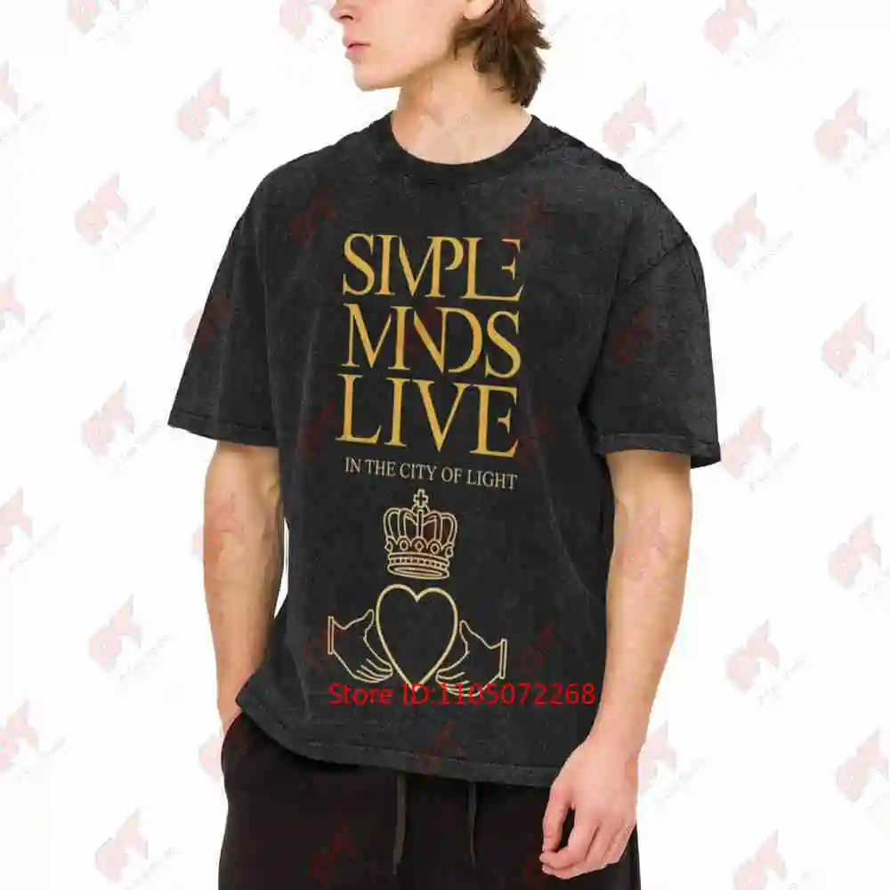 Simple Minds Live In The City Of Light Vintage Washed Tee Pure Cotton T-Shirt