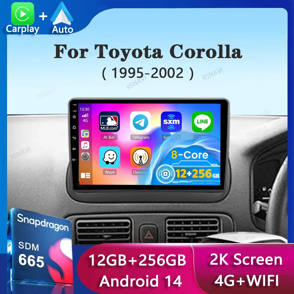 

Android 14 Carplay Car Radio For Toyota Corolla E110 VIII 1995-2002 4G+WIFI GPS Navigation Multimedia Video Player No 2din DVD