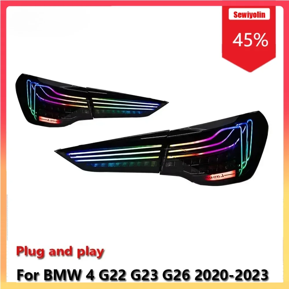 

Автомобильные аксессуары, лампы заднего фонаря для BMW 4 2020-2023 G22 G23 G26 425I M4 DRL, противотуманные задние лампы прицепа, указатель поворота Voitu