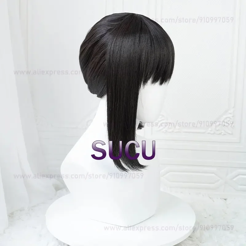 Anime Higashiyama Kobeni Peruca Cosplay, Perucas Pretas, Resistência ao Calor, Cabelo Sintético, Cabelo COS Halloween, 38cm