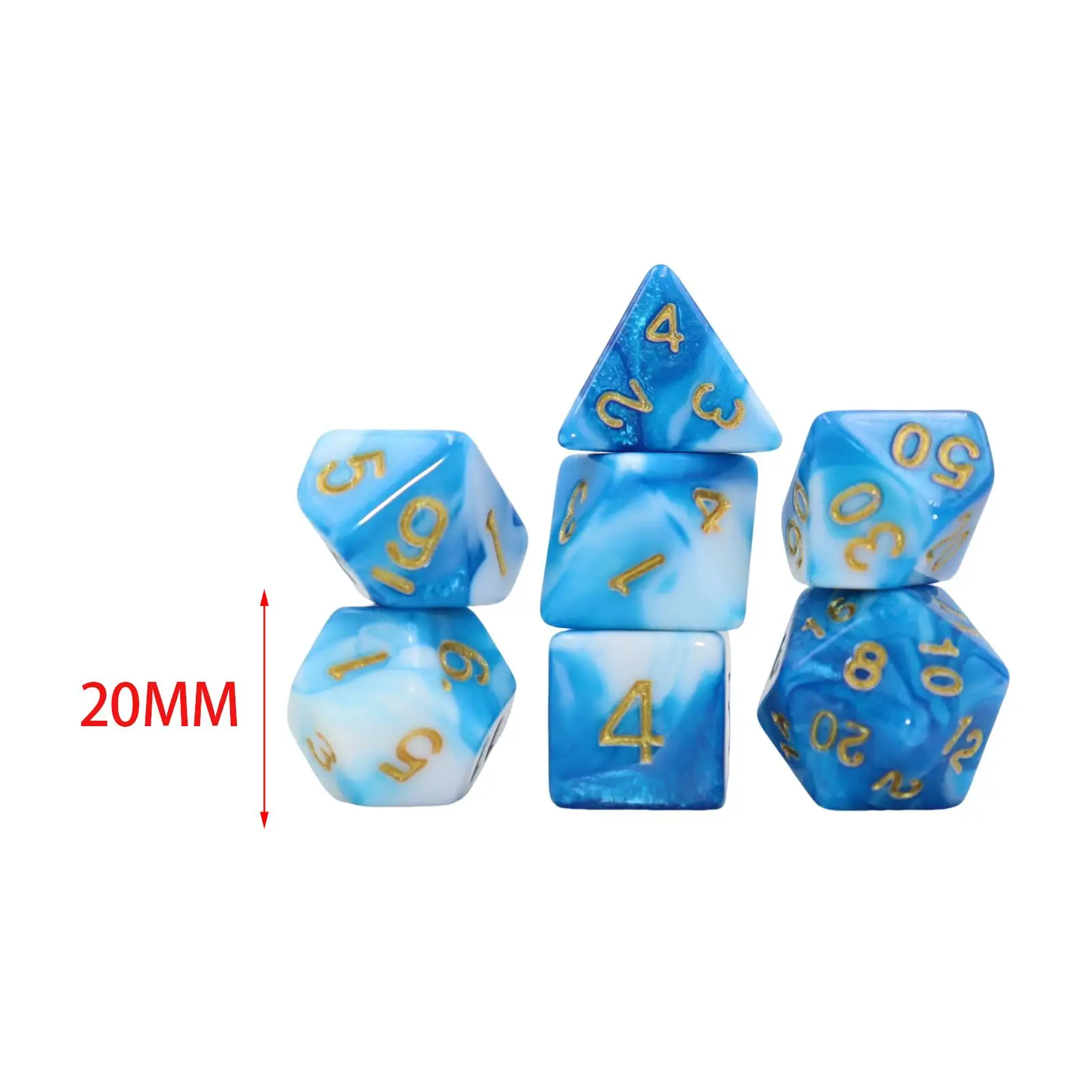 3x7 Pieces Acrylic Polyhedral Dices Table Games Dices Set for Roll Playing Games Board Game Props