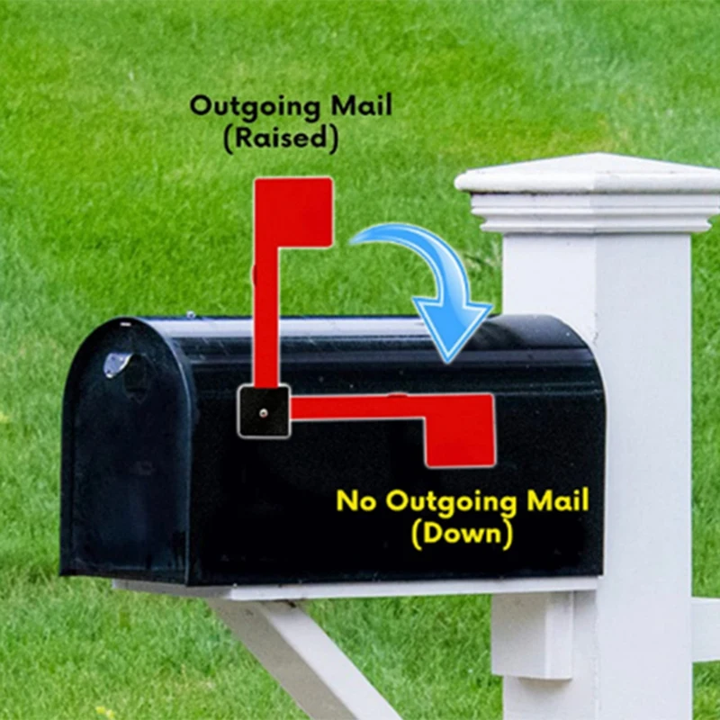 Mailbox Flag Replacement Kit Easy To Install Mailbox Flag Red Plastic Mailbox Flag Required, Fits Wall And Post Mount Mailboxes