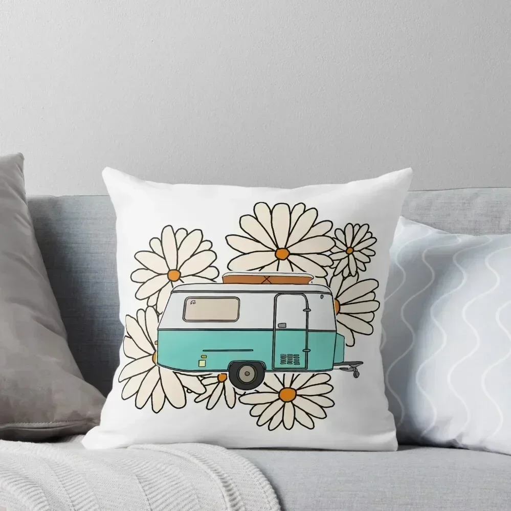 

Caravan and daisies Throw Pillow christmas decorations 2025 Cushion Cover Set Decorative Pillow Covers For Sofa pillow