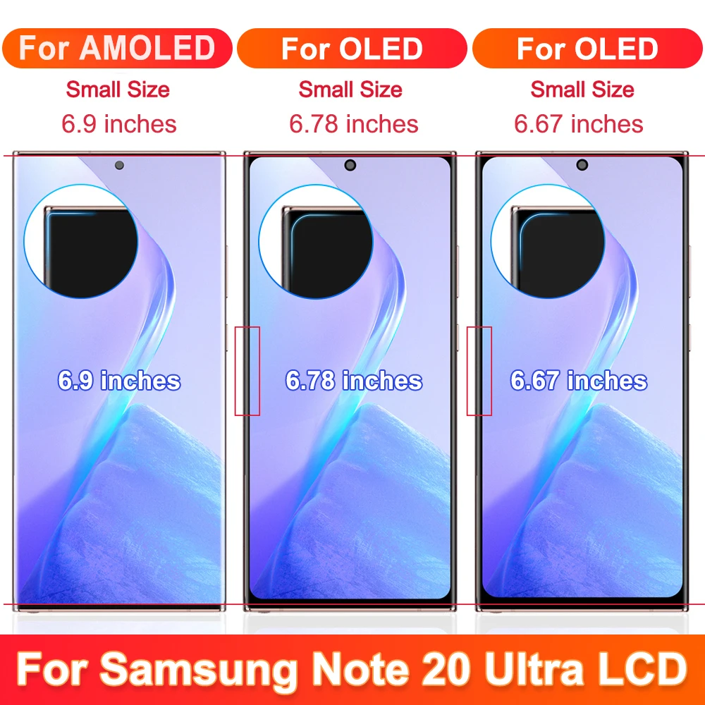 6,67-дюймовый ультраэкран OLED Note 20 для Samsung Galaxy Note20 Ultra N985F N986B ЖК-дисплей с цифровой сборкой и сенсорным экраном