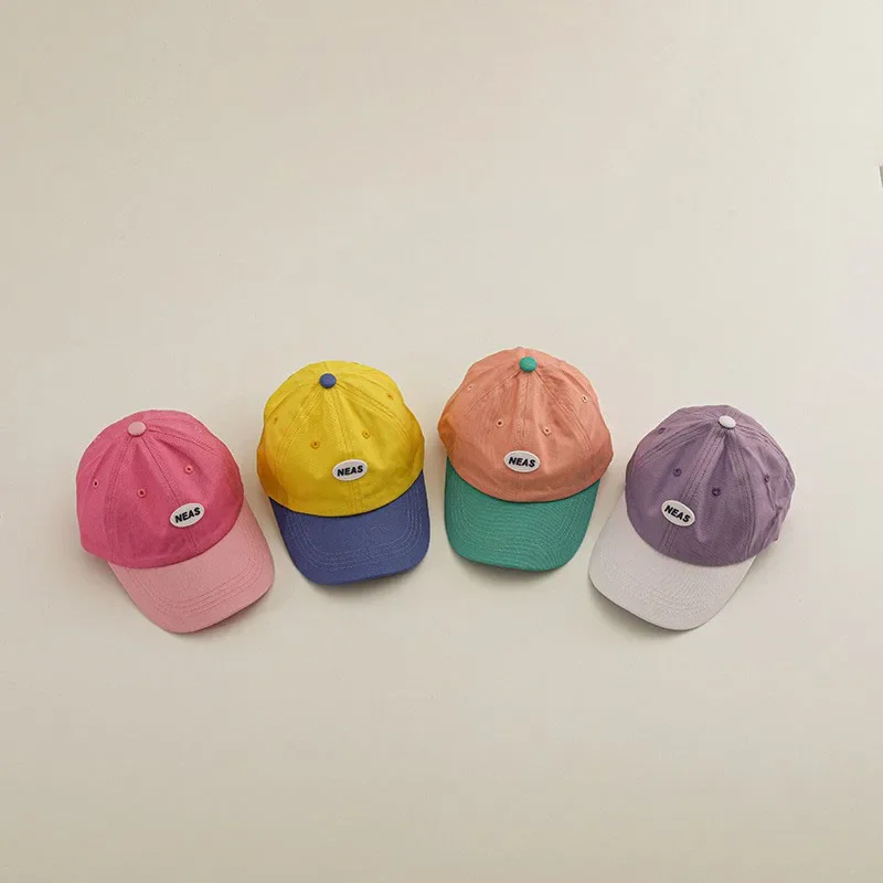 2024 Korea Kids Baseball Cap Summer Fashion Letter Kids Peaked Cap Children Sunscreen Cap Baby Sun Hat Kids Accessories