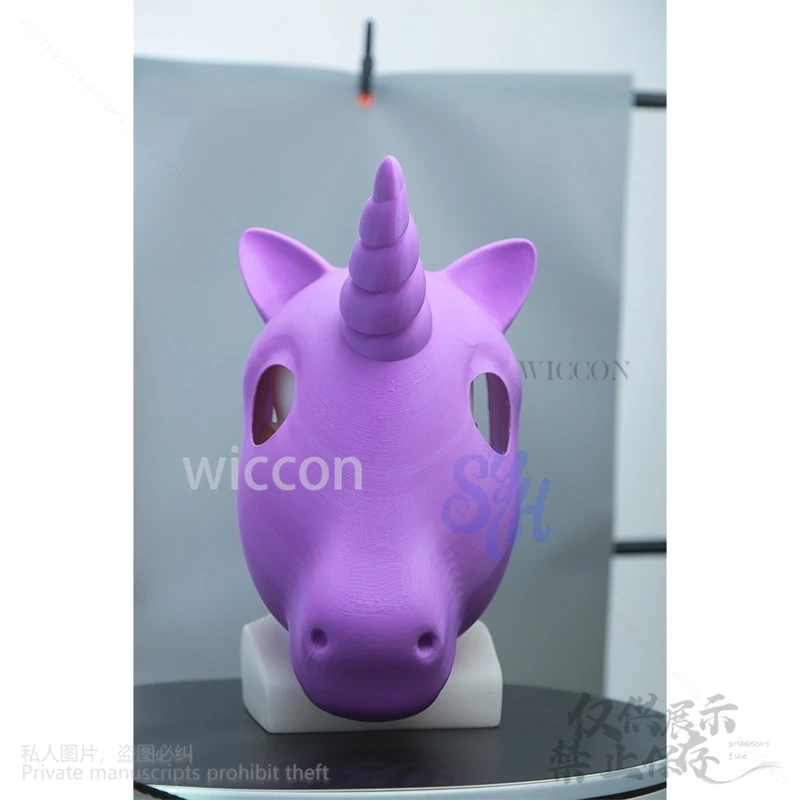 فروي Furrsuit Kawaii ثلاثية الأبعاد حمض البوليلاكتيك رئيس قاعدة الجمجمة لطيف قناع أنيمي يونيكورن تأثيري أغطية الرأس لتقوم بها بنفسك اكسسوارات كوس مخصصة