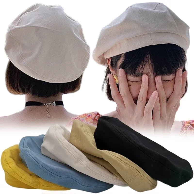 Cotton Berets Solid Vintage Spring Summer French Octagonal Forward Peaked Hats Painter Hat Street Military Beret Women Girl Caps