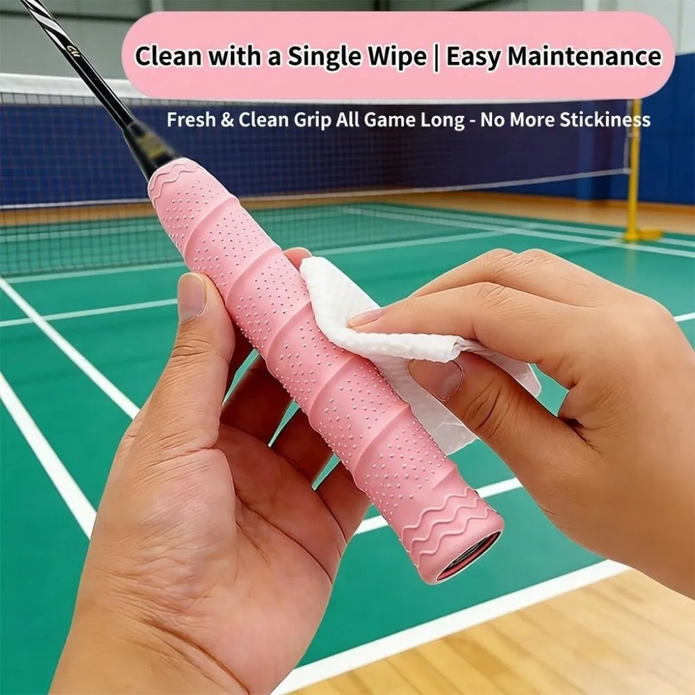Silicone Badminton Racket Grip Cover Shockproof Sweat Resistant Badminton Racket Handle Strap Reusable Anti-Slip
