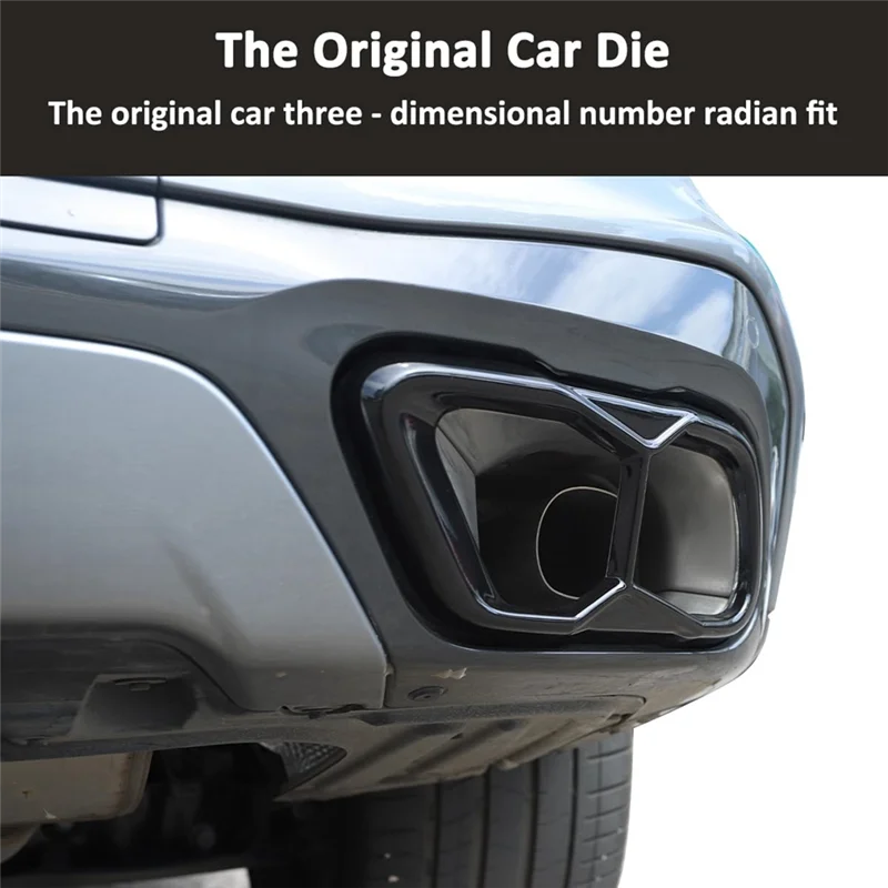 

QB-Car Tail Exhaust Pipe Output Cover Trim Car Tail Muffler Accessories For BMW X5 G05 X6 G06 X7 G07 2019-2022 (M60) Black