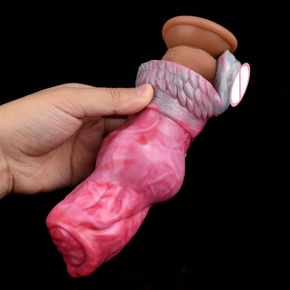 FAAK Large Wolf Knot Penis Sleeve Hollow Dildo Fantasy Sheath Ring Silicone Cock Enlargement Extender Sex Toys For Men Size S L