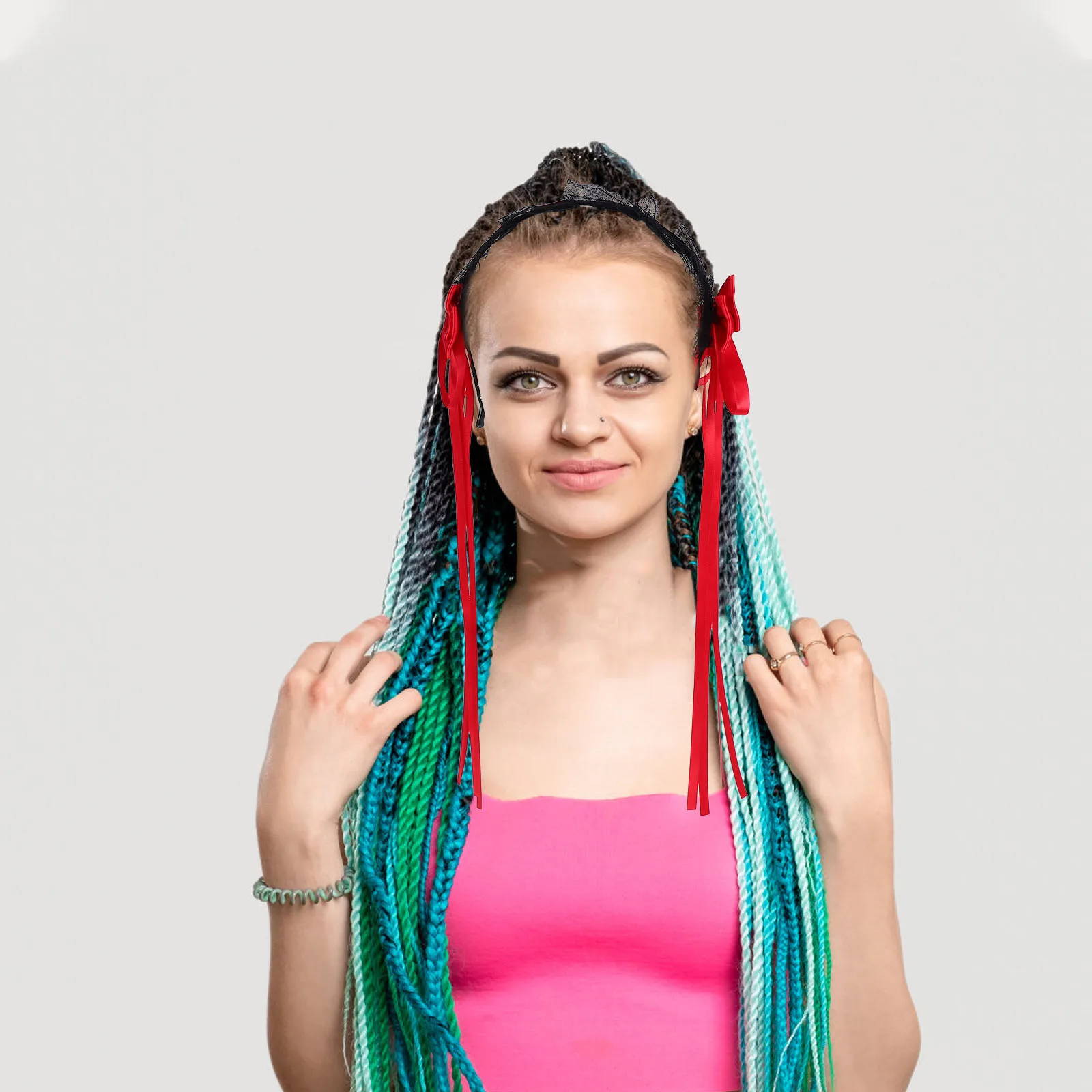 

Ribbon Lolita Hair Accessories Girl Hoops Girls Party Headdress Cute Cosplay Headband Bowknot Costume Red Headgear Miss