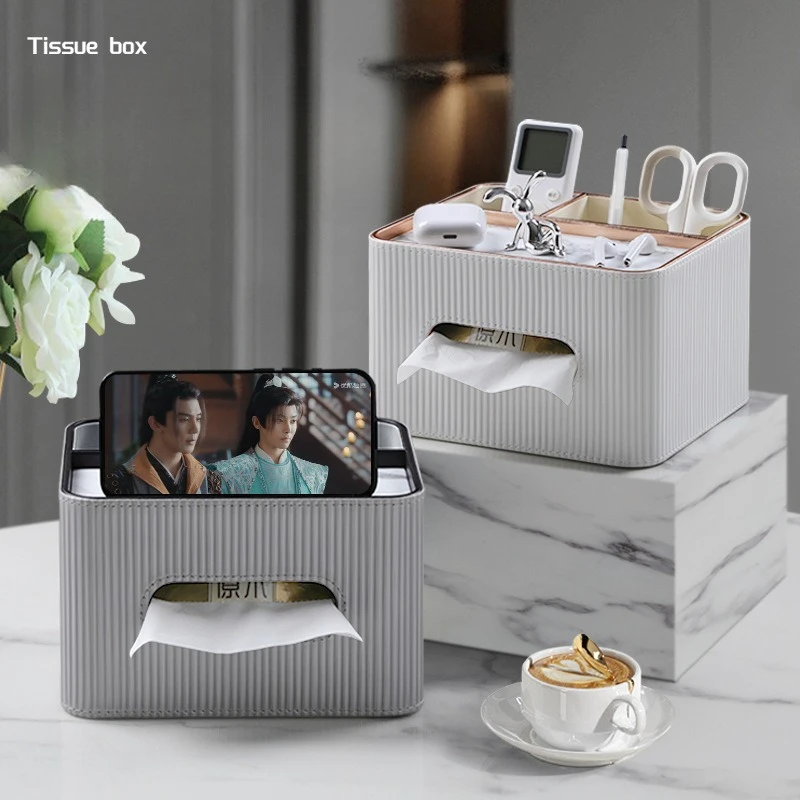 Decorative Tissue Box，high Appearance Level Light Luxury Leather Tissue Box Used in Hotels, Living Rooms, Office, Princess Room