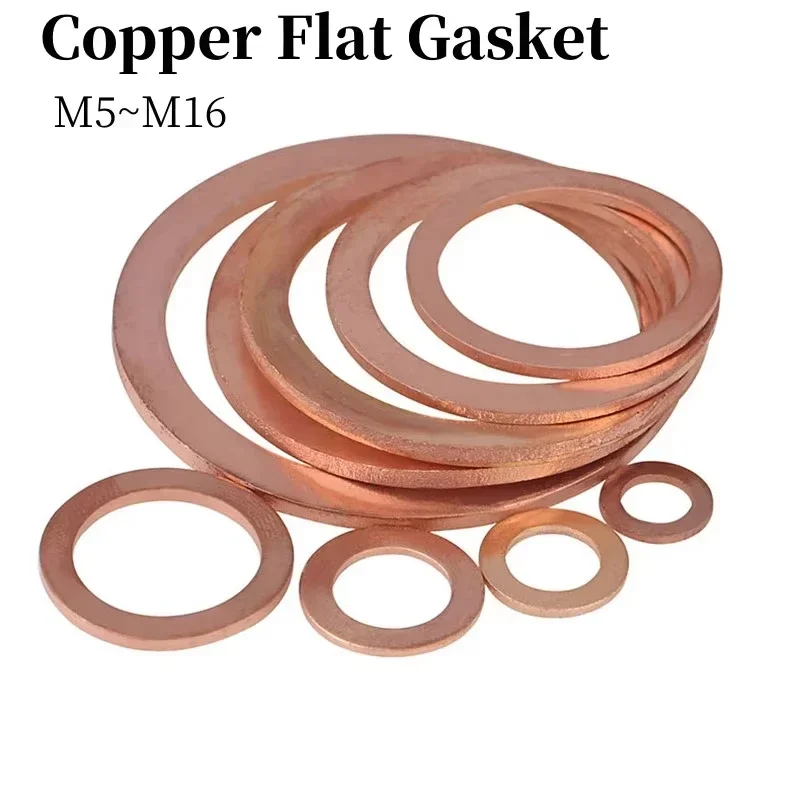 Red Brass Copper Crush Sealing Washer Flat Seal Ring Gasket DIN7603 M3-M30 Boat Mechanical Engineering Hardware