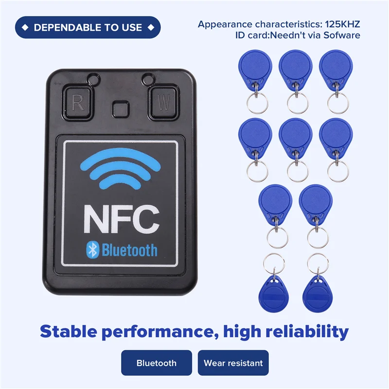 

AAAEL-NFC-PRO Encryption Key Reader Dual-Band Bluetooth+ Applet RFID Smart Chip Card Copier 13.56Mhz 125Khz Clone Rewritable