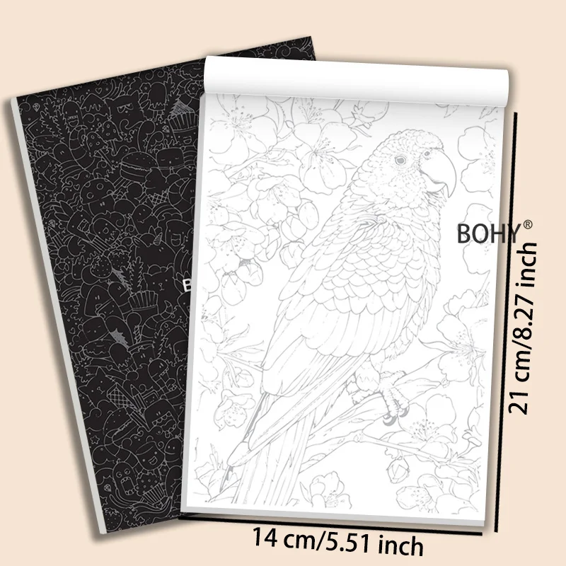 1 Adult Relaxing and Stress Relieving Line Drawing Graffiti Album, 24 Pages, Suitable for Art Enthusiasts To Hand Draw and Color
