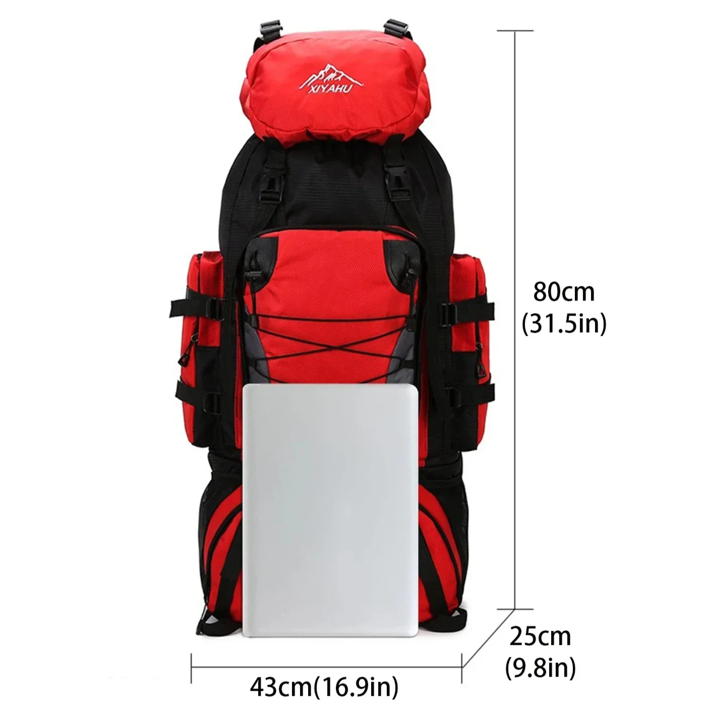 Mochila de caminhada de nylon 90L ao ar livre à prova d'água para homens Bolsa de viagem de grande capacidade Mochila de acampamento