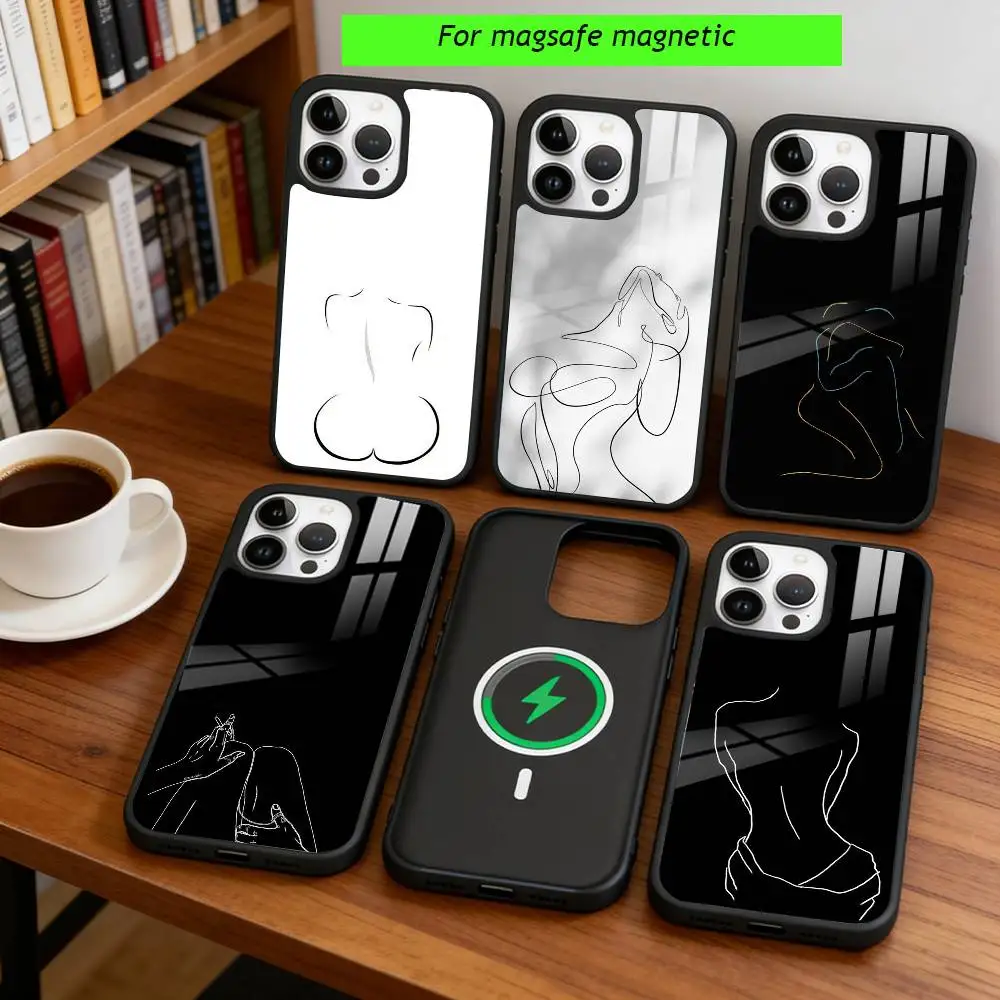 

Sexy Female Body Art Phone Case For iPhone17,16,15,14,13,12,11 Plus,Pro Magnetic For Magsafe Wireless Charging