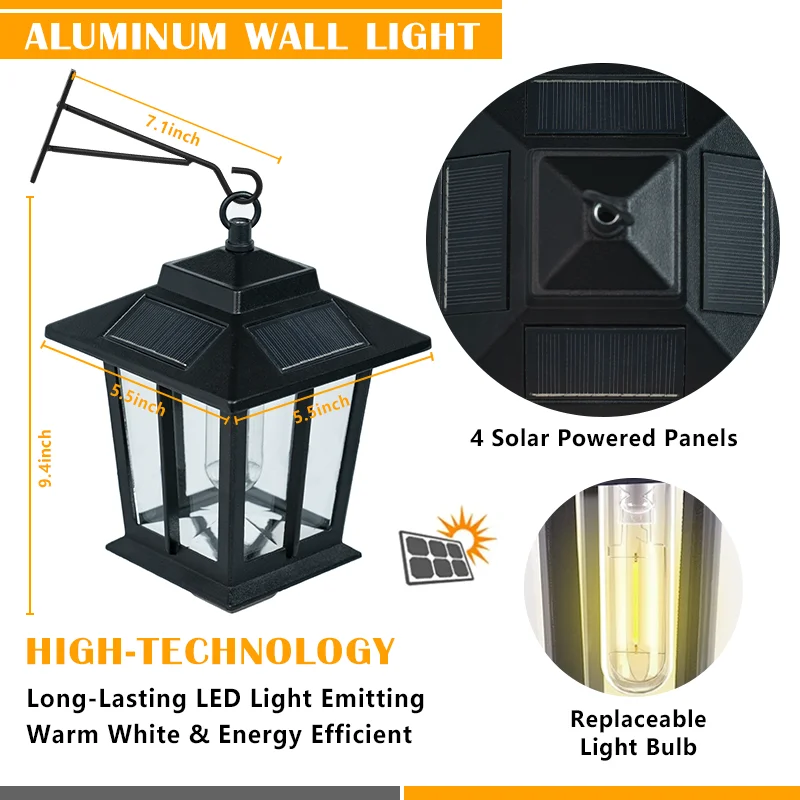 Iluminación exterior LED solar, luz solar de jardín, luz decorativa solar para patio, iluminación exterior impermeable