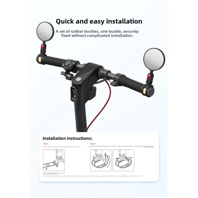 Original Rearview Mirror for Ninebot By Segway ZT3 PRO/MAX G3/MAX G2/F3/F2 PRO/E3/E3 PRO Electric Scooter General 360 Degree