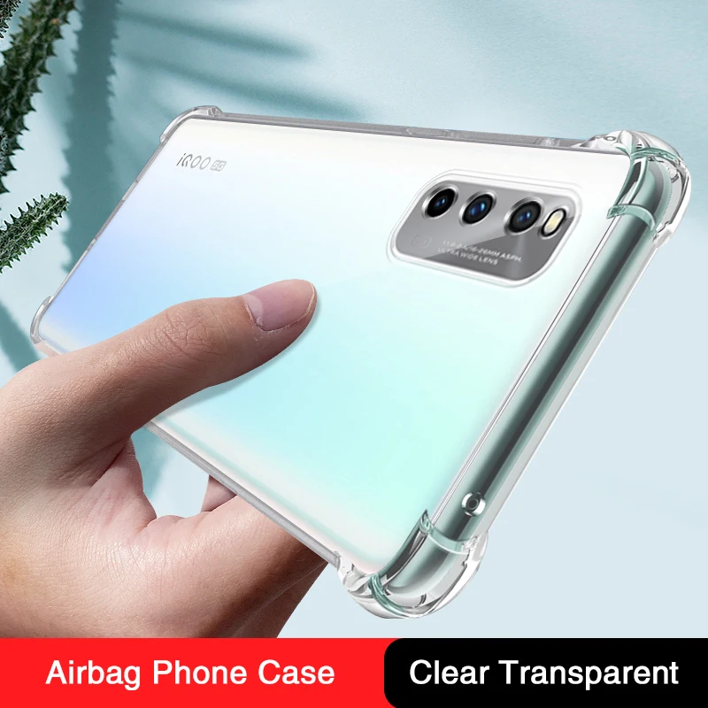 

Transparent Silicone Phone Case for VIVO iQOO Neo3 Neo 3 5G Airbag Soft Original Shockproof Back Cover Funda Accessories Housing