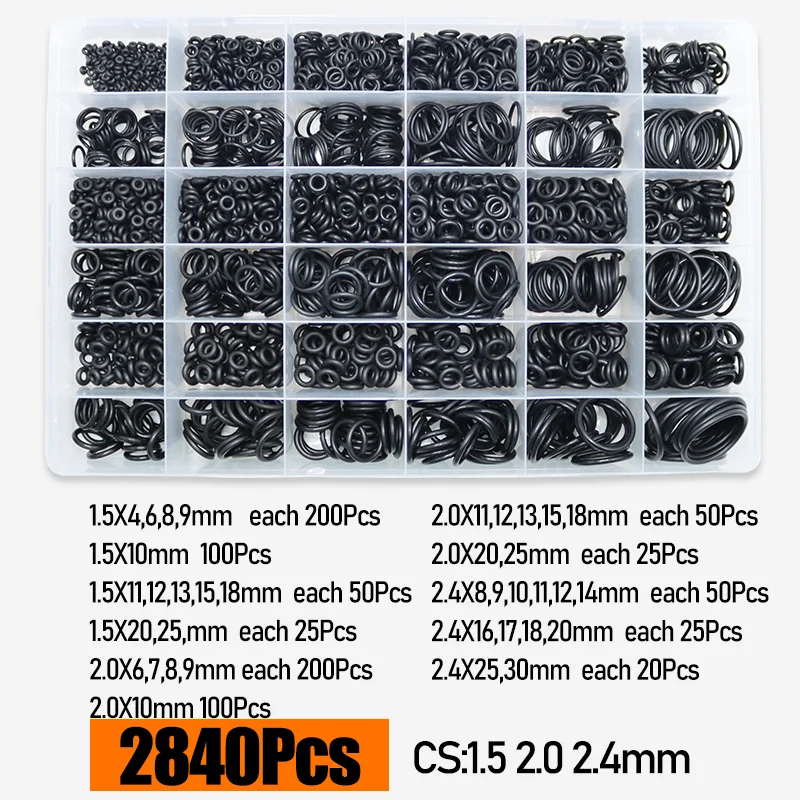 bis zu 3230p O-Ring Gummi NBR Dichtung Unterlegscheibe O Ring Kit Reparatur Wasserhahn Rohr Auto Sanitär Dichtung Ölbeständig Hochtemperatur-O-Ring – Detail 7