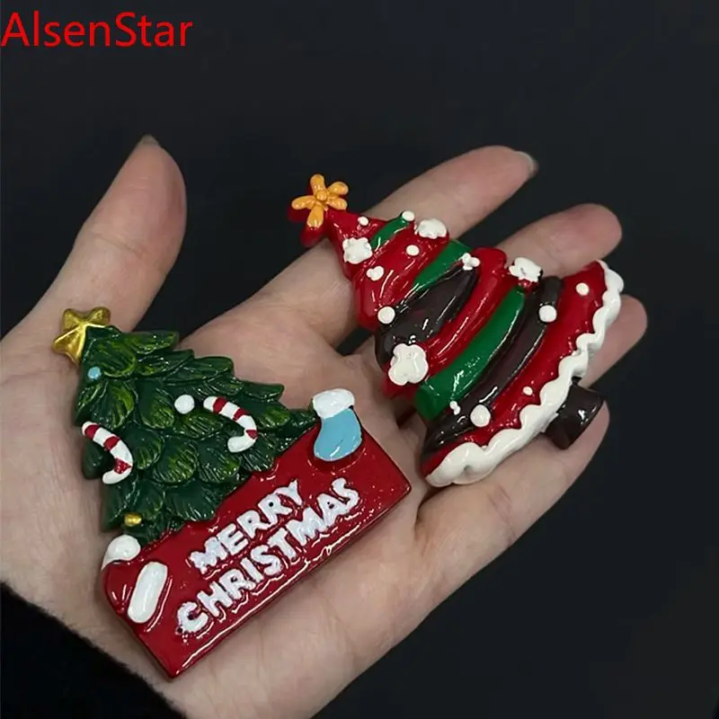 

1 Pair Christmas Tree Refrigerator Magnet 3D Creative Cute Atmosphere Decoration Fridge Message Board Entrance Sticker